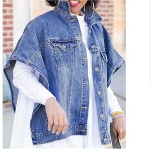 Denim Poncho Jacket